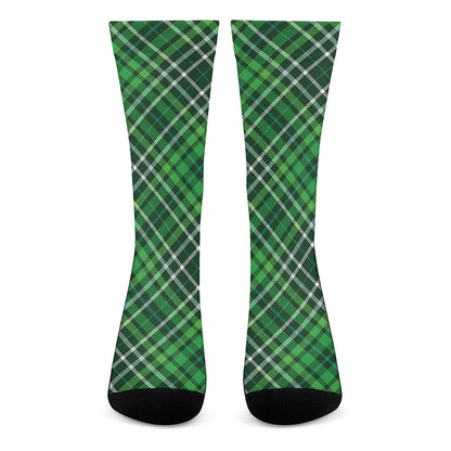 Irish Plaid Pattern Print Crew Socks