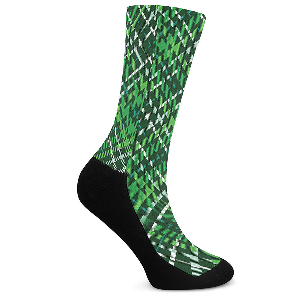 Irish Plaid Pattern Print Crew Socks