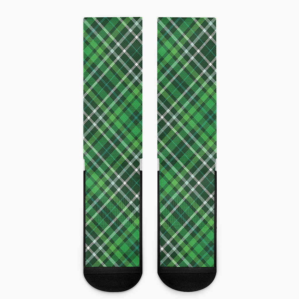 Irish Plaid Pattern Print Crew Socks