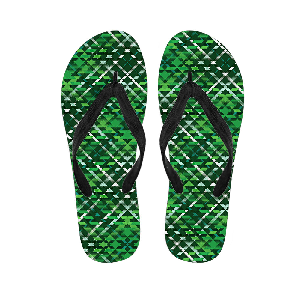 Irish Plaid Pattern Print Flip Flops