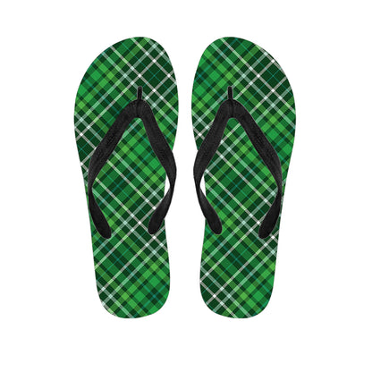 Irish Plaid Pattern Print Flip Flops