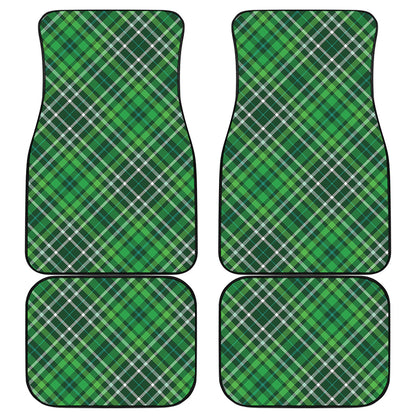 Irish Plaid Pattern Print Front and Back Car Floor Mats
