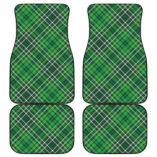 Irish Plaid Pattern Print Front and Back Car Floor Mats