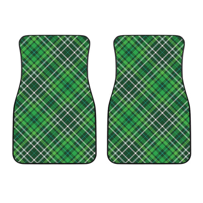 Irish Plaid Pattern Print Front Car Floor Mats