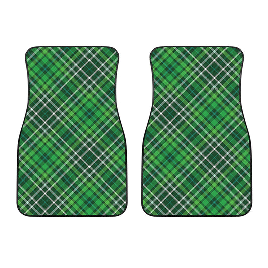Irish Plaid Pattern Print Front Car Floor Mats