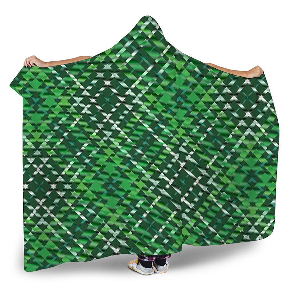 Irish Plaid Pattern Print Hooded Blanket