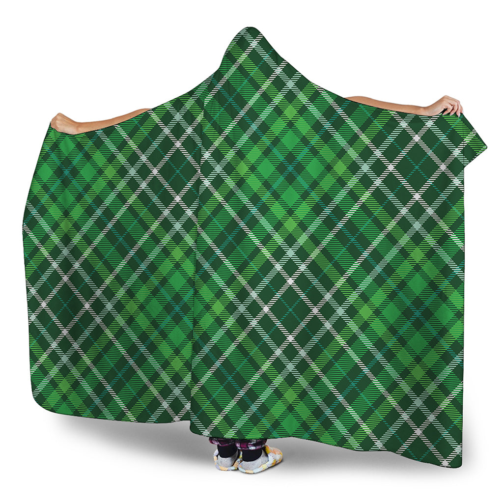 Irish Plaid Pattern Print Hooded Blanket