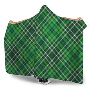 Irish Plaid Pattern Print Hooded Blanket