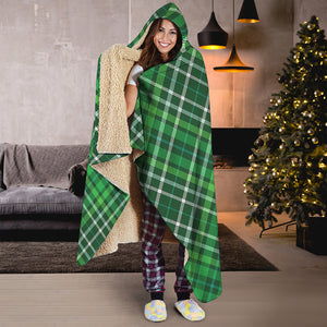 Irish Plaid Pattern Print Hooded Blanket