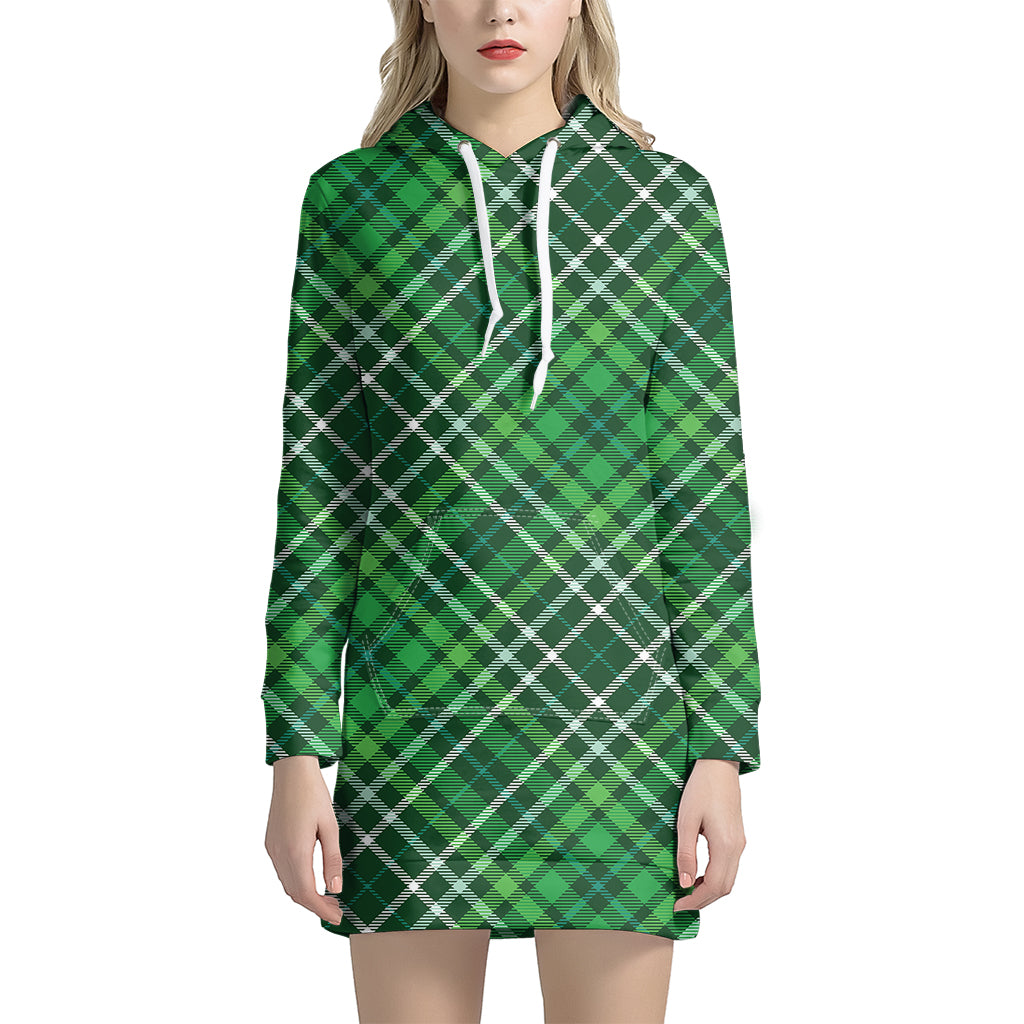 Irish Plaid Pattern Print Hoodie Dress