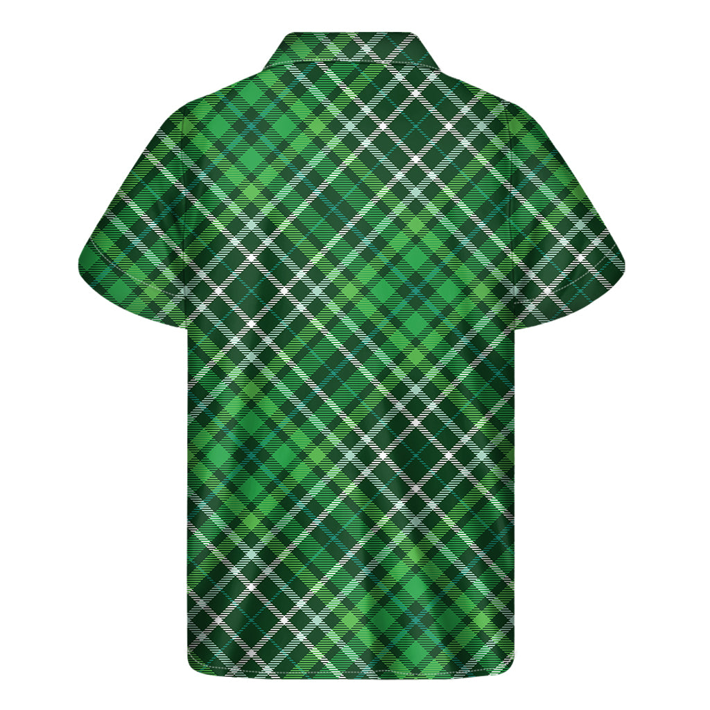 Irish Plaid Pattern Print Men's Short Sleeve Shirt