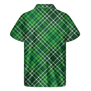 Irish Plaid Pattern Print Men's Short Sleeve Shirt