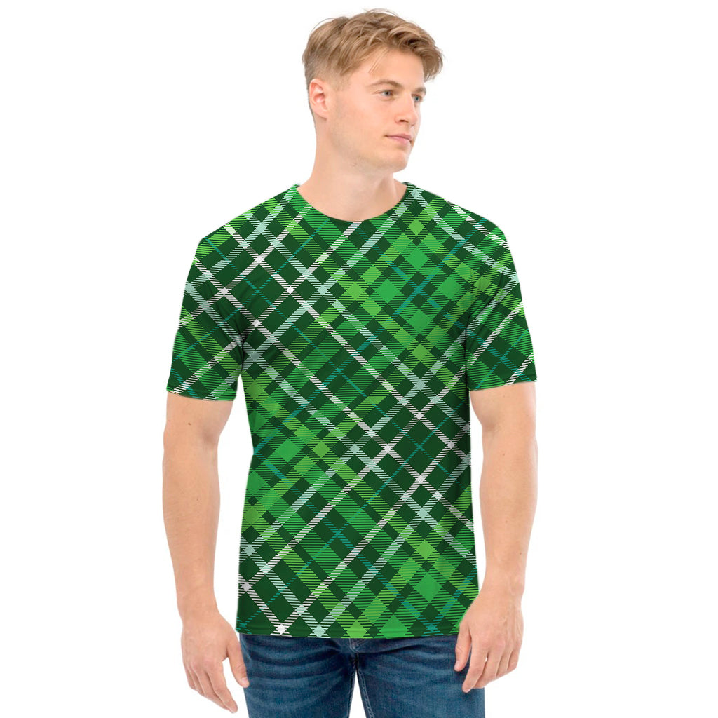 Irish Plaid Pattern Print Men's T-Shirt