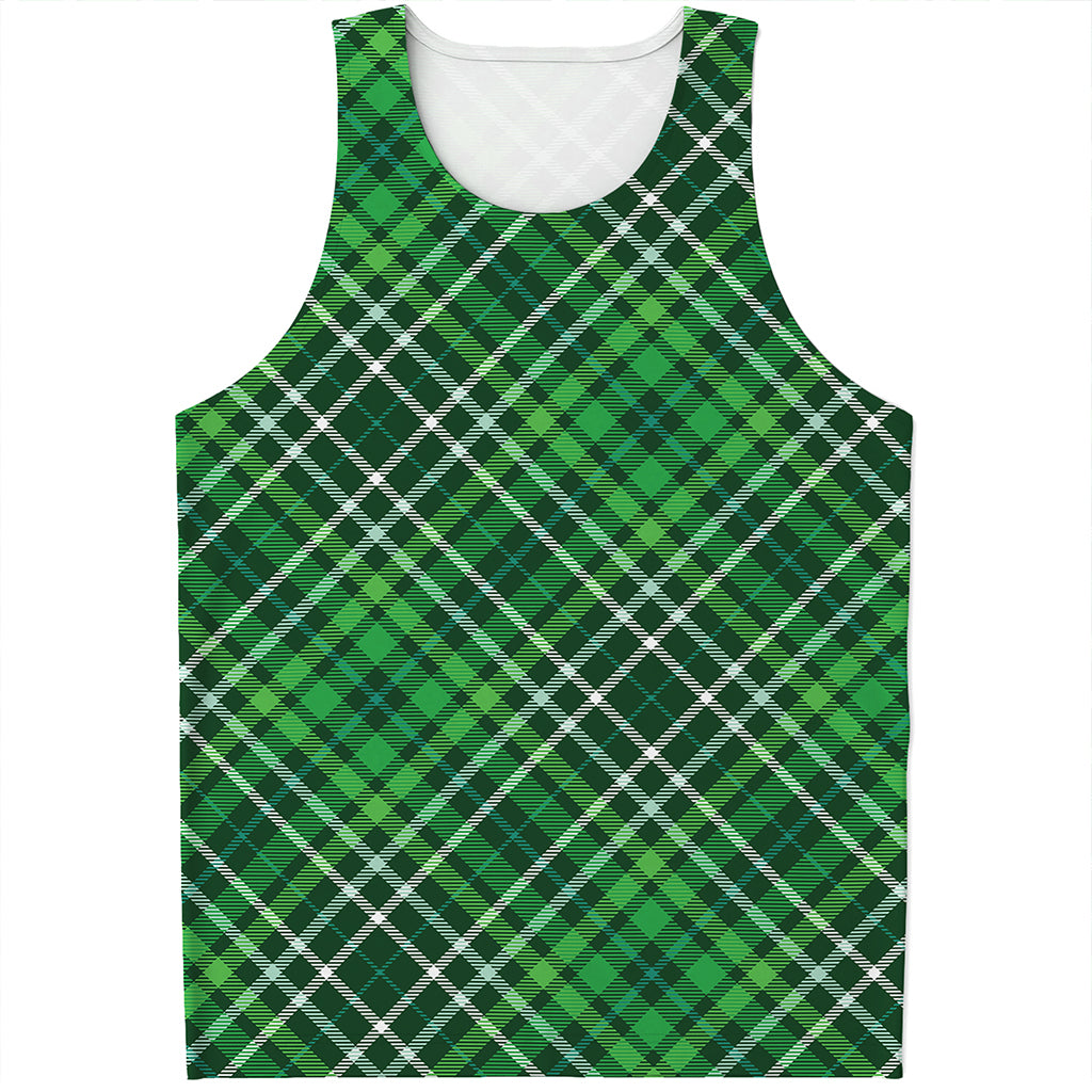 Irish Plaid Pattern Print Men's Tank Top