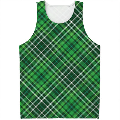 Irish Plaid Pattern Print Men's Tank Top