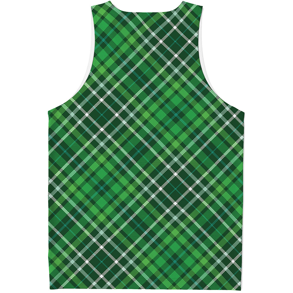 Irish Plaid Pattern Print Men's Tank Top