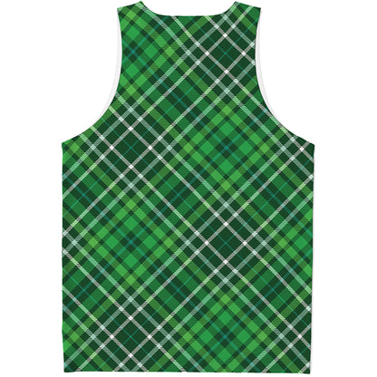 Irish Plaid Pattern Print Men's Tank Top