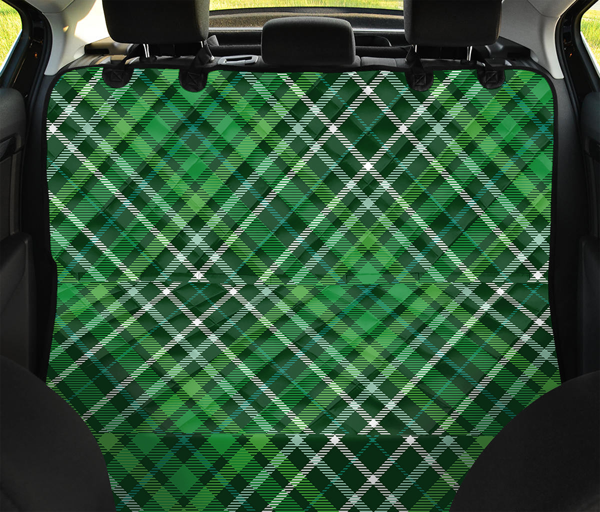Irish Plaid Pattern Print Pet Car Back Seat Cover