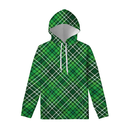 Irish Plaid Pattern Print Pullover Hoodie
