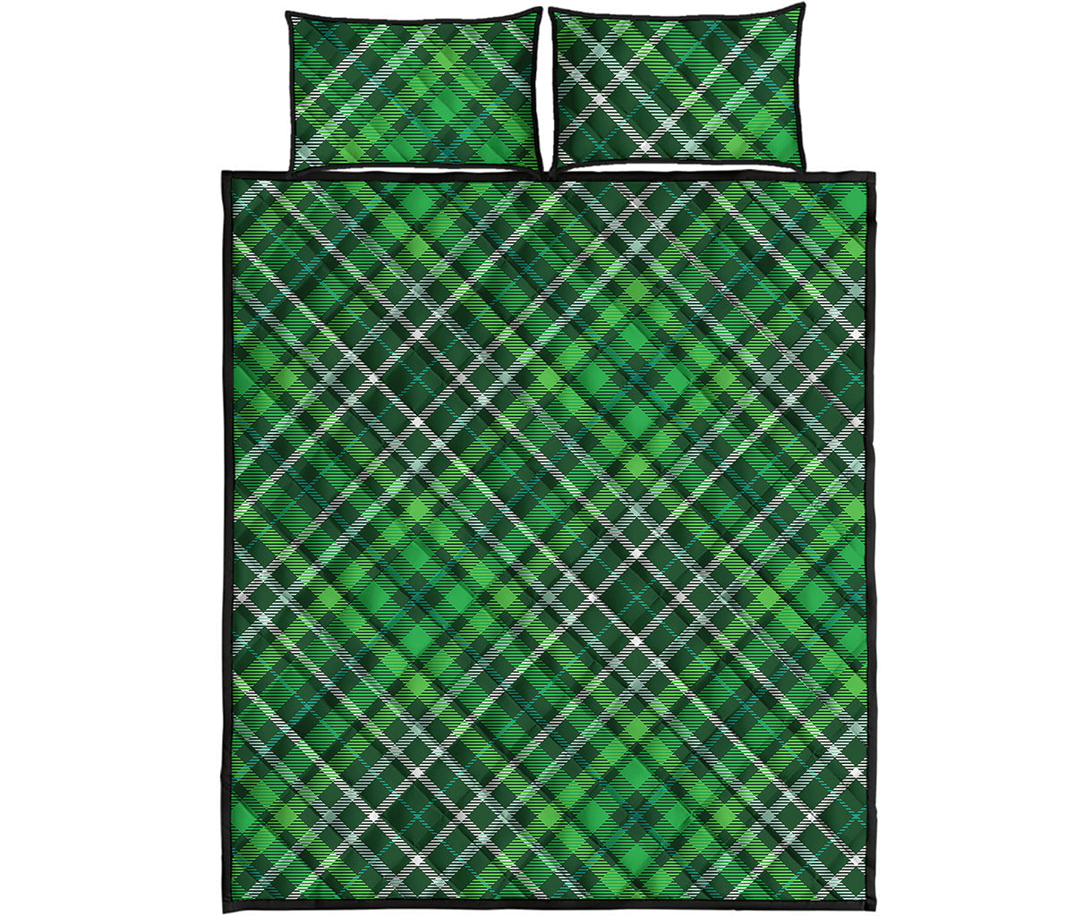 Irish Plaid Pattern Print Quilt Bed Set