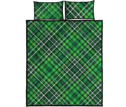 Irish Plaid Pattern Print Quilt Bed Set