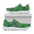 Irish Plaid Pattern Print White Running Shoes