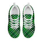 Irish Plaid Pattern Print White Sneakers