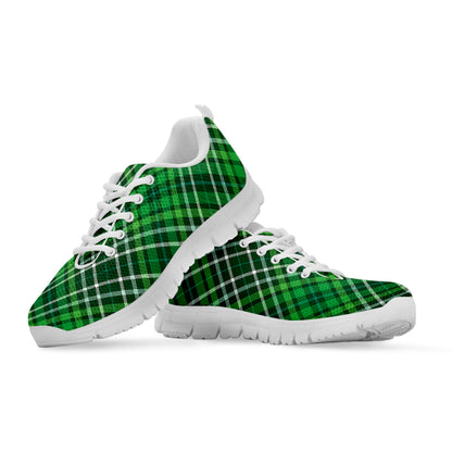Irish Plaid Pattern Print White Sneakers