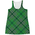 Irish Plaid Pattern Print Women's Racerback Tank Top