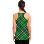 Irish Plaid Pattern Print Women's Racerback Tank Top