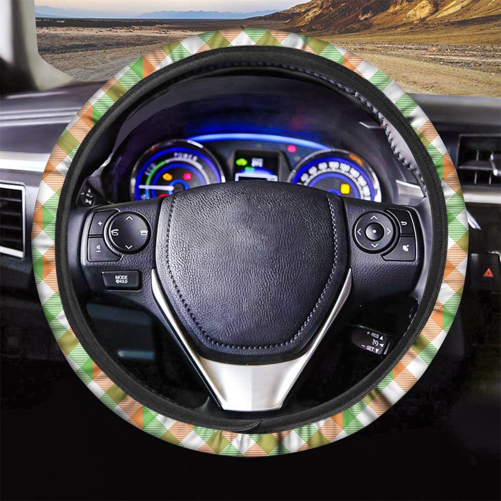 Irish Plaid Saint Patrick's Day Print Car Steering Wheel Cover