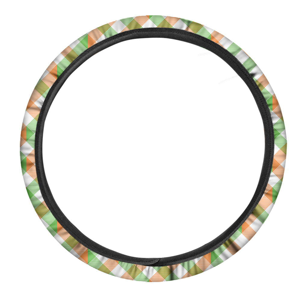 Irish Plaid Saint Patrick's Day Print Car Steering Wheel Cover