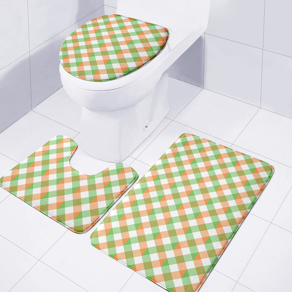 Irish Plaid Saint Patrick's Day Print 3 Piece Bath Mat Set