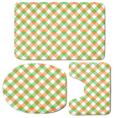 Irish Plaid Saint Patrick's Day Print 3 Piece Bath Mat Set