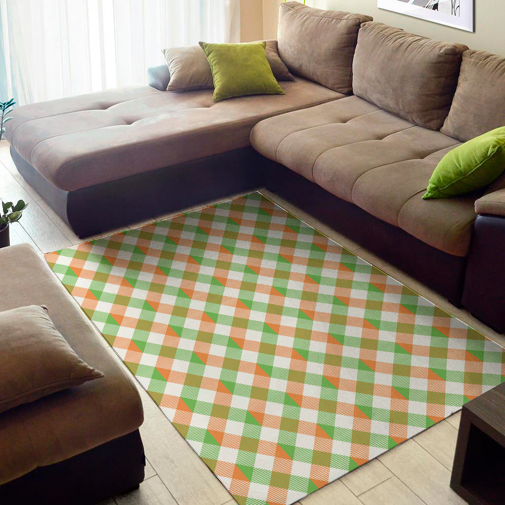Irish Plaid Saint Patrick's Day Print Area Rug