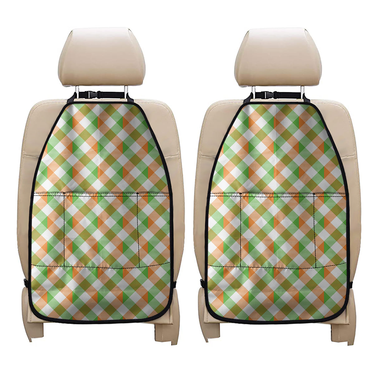 Irish Plaid Saint Patrick's Day Print Car Seat Organizers