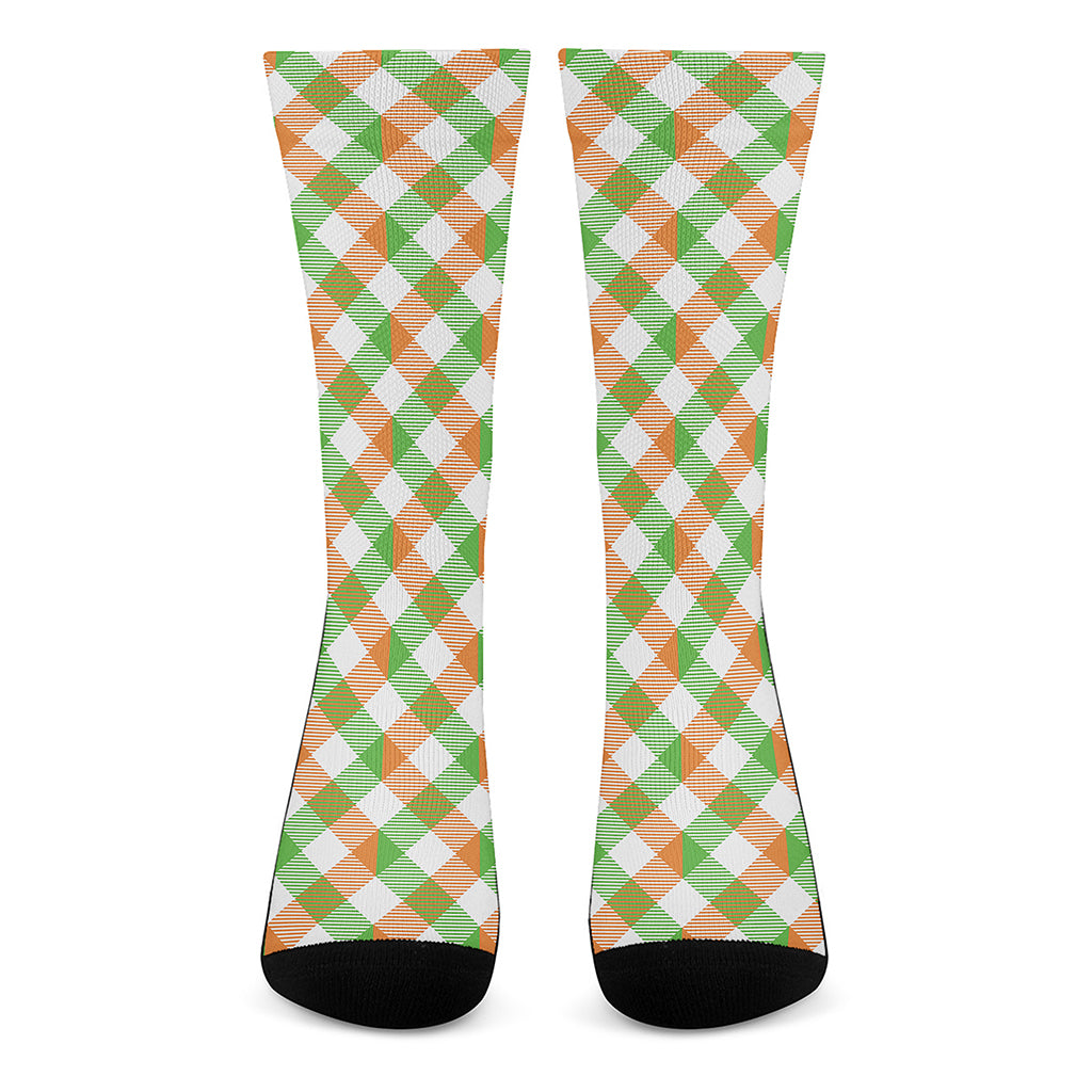 Irish Plaid Saint Patrick's Day Print Crew Socks