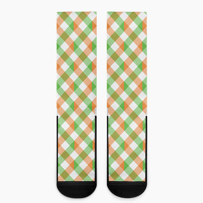 Irish Plaid Saint Patrick's Day Print Crew Socks