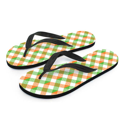 Irish Plaid Saint Patrick's Day Print Flip Flops