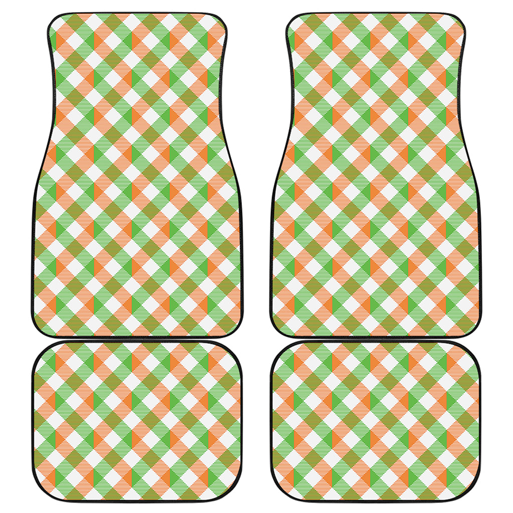 Irish Plaid Saint Patrick's Day Print Front and Back Car Floor Mats