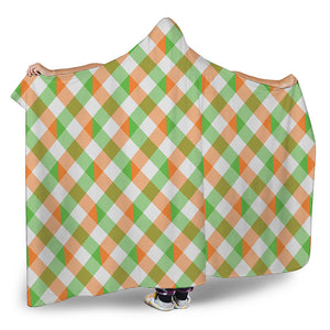 Irish Plaid Saint Patrick's Day Print Hooded Blanket