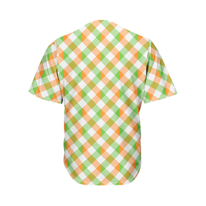 Irish Plaid Saint Patrick's Day Print Men's Baseball Jersey