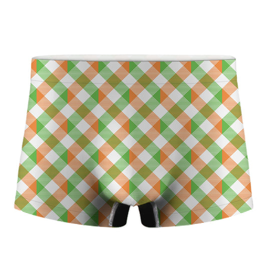 Irish Plaid Saint Patrick's Day Print Men's Boxer Briefs