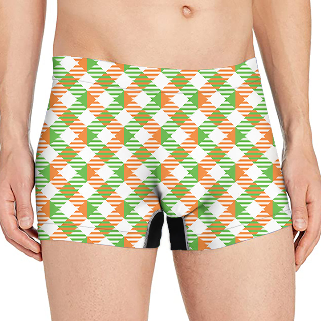 Irish Plaid Saint Patrick's Day Print Men's Boxer Briefs