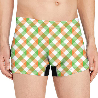 Irish Plaid Saint Patrick's Day Print Men's Boxer Briefs