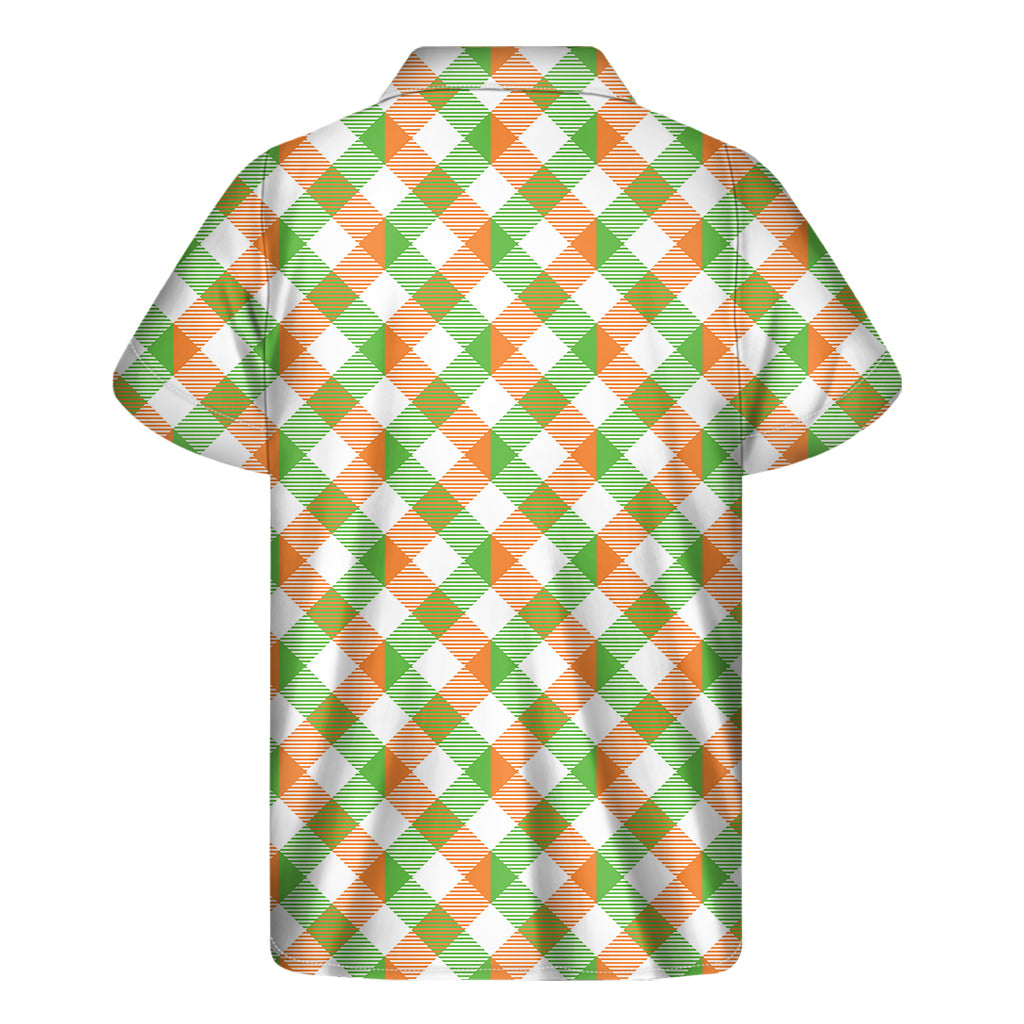 Irish Plaid Saint Patrick's Day Print Men's Short Sleeve Shirt