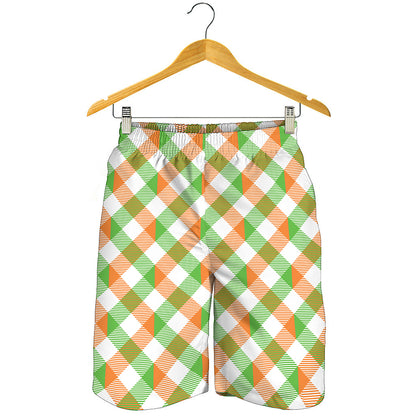 Irish Plaid Saint Patrick's Day Print Men's Shorts
