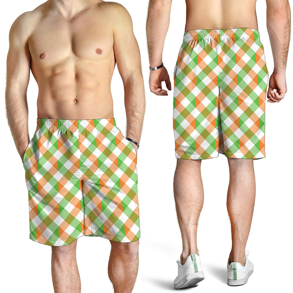 Irish Plaid Saint Patrick's Day Print Men's Shorts