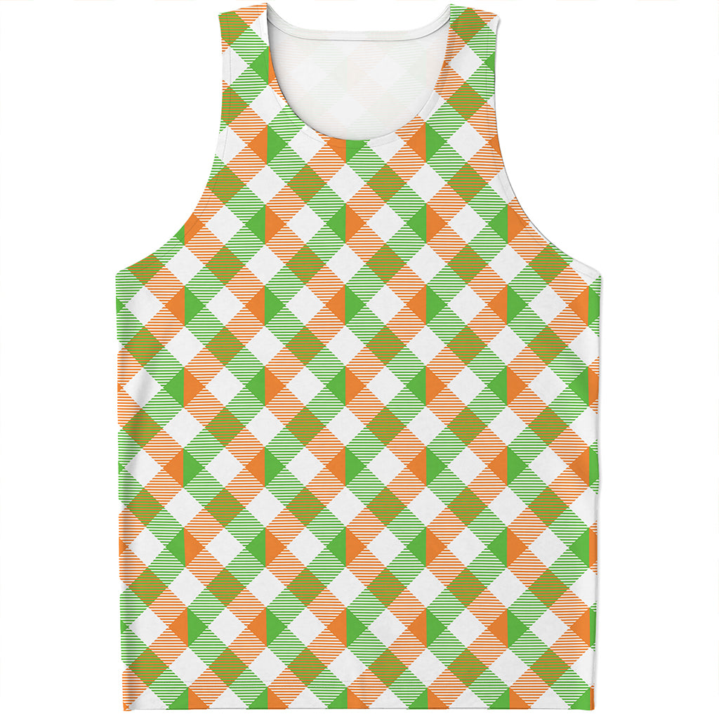 Irish Plaid Saint Patrick's Day Print Men's Tank Top