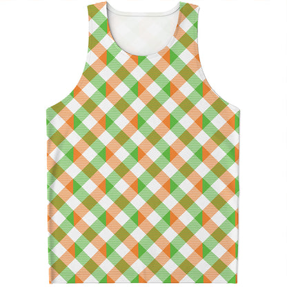 Irish Plaid Saint Patrick's Day Print Men's Tank Top